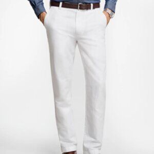 Brooks Brothers Mens White Cotton Chino Pant